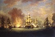 Richard Paton The Moonlight Battle off Cape St Vincent, 16 January 1780 Sweden oil painting artist